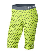 Nike Women's Dri-Fit Pro Small Dot 11 Core Training Shorts-Volt/Graphite-XS