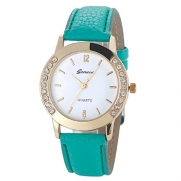 Fashion Women Diamond Analog Leather Quartz Wrist Watch Watches (F)