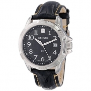 Wenger 78235 41mm Stainless Steel Case Black Calfskin Mineral Men's Watch