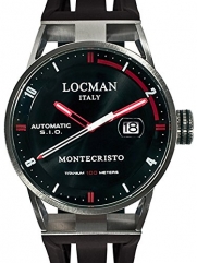 Locman Montecristo 100 Meter Automatic Watch with 44mm Stainless Steel and Titanium Case 511BKRDBK