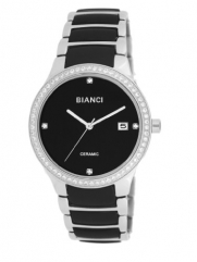 Roberto Bianci Women's Bella Ceramic Watch with Zirconia Studded Bezel-B294BLK-Black