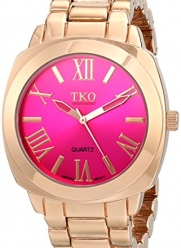TKO ORLOGI Women's Big Pink Face Rose Gold Boyfriend Oversized Watch