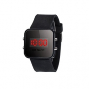 Kinghard® Unisex LED Screen Digital Silicone Strap Girl Boy Quartz Sport Kids Wrist Watch(Black)