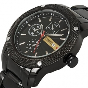 Luxury New Curren Army Black Stainless Steel Date Sports Quartz Mens Wrist Watch