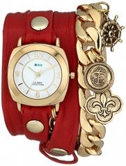 La Mer Collections Women's LMCW2004 Red Nautical Charms Wrap Watch