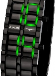 APUS Zeta Black-Green LED Watch for Him Design Highlight