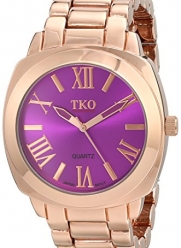 TKO ORLOGI Women's Big Purple  Face Rose Gold Boyfriend Oversized Watch