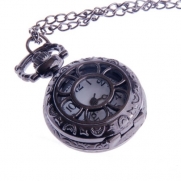 Ladies Pocket Watch Pendant Necklace Small White Dial Neo Vintage Steampunk Design Cosplay PW-56