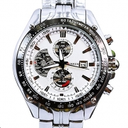 ShoppeWatch Relojes de Hombres Mens Bracelet Watch Metal Band Silver Tone Large Face CR8083SLWH