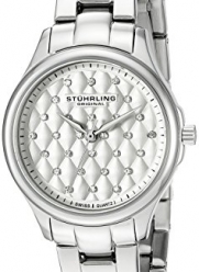 Stuhrling Original Women's 783.01 Symphony Swiss Quartz Crystal Accented Stainless Steel Link Bracelet Watch