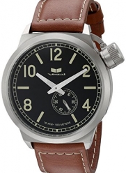 Vestal Men's CTN3L04 Canteen Black Dial Brown Leather Watch