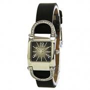 Altanus Geneve Women's 16083B-01 Kelly Stainless Steel Quartz Black Leather Sapphire Watch