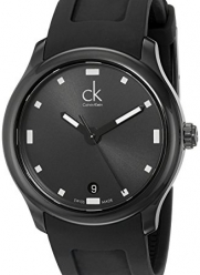 Calvin Klein Men's K2V214D1 'Visible' Black Dial Black Rubber Strap Swiss Quartz Watch