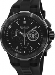 Concord C2 Automatic Chronogrph Men's Black Rubber Strap Swiss Made Watch 0320191