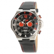 Carbon 14 Men's E1.1 Earth Chronograph Black and Red Dial Watch