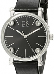 Calvin Klein Women's K3B231C1 'Congent' Black Dial Black Leather Strap Swiss Quartz Watch