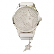 THIERRY MUGLER - White & Steel Crystal Dial Star Watch ith Star Charm - 4709401