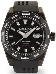 Locman Stealth 300 Meter Automatic Dive Watch with 46mm Black PVD Case 215BKPVBKSTBKR