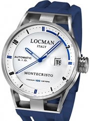 Locman Montecristo 100 Meter Automatic Watch with 44mm Stainless Steel and Titanium Case 511WHBLBL