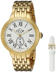 GV2 by Gevril Women's 9101 Astor Diamond-Studded Gold Ion-Plated Stainless Steel Watch