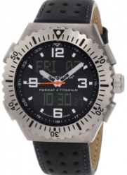 Momentum Men's 1M-SP24B2B Format 4 Ana-Digi Black Perforated Leather Watch