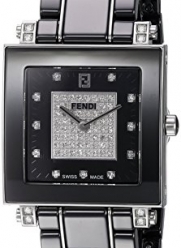 Fendi Women's 'Ceramic' Swiss Quartz Dress Watch, Color:Black (Model: F625110DPDC)