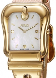 Fendi Women's 'B.' Swiss Quartz Stainless Steel and Leather Dress Watch, Color:Pink (Model: F382414571D1)