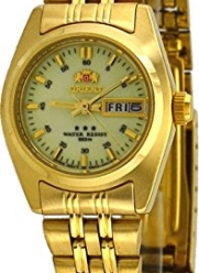 Orient # Women's Gold Tone Tri Star Luminous Dial Automatic Watch