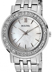 Bulova 98X111 Women's Crystal Silver-Tone Stainless Steel Mother Of Pearl Dial Watch