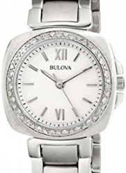 Bulova Women's 96R200 Diamond Gallery Analog Display Japanese Quartz White Watch