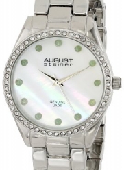 August Steiner Women's AS8072SSG Quartz Mother-of-Pearl Silver-tone Bracelet Watch