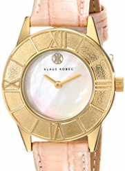 Klaus Kobec Women's KK-10018-03 Agnes Gold-Tone Stainless Steel Watch with Pink Leather Band