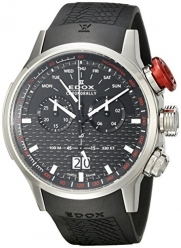 Edox Men's 38001 TIN NIN Chronorally Analog Display Swiss Quartz Black Watch