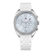 Tommy Hilfiger Multi-Function Silver Dial White Silicone Ladies Watch 1781569