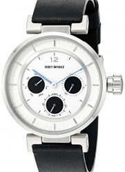 ISSEY MIYAKE Women's SILAAB02 W Mini Stainless Steel Watch with Black Genuine Leather Band