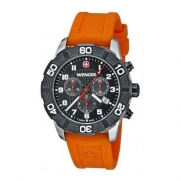 Wenger Men's 01.0853.103 Roadster Chrono Analog Display Swiss Quartz Orange Watch