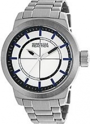 Kenneth Cole REACTION Unisex RK3252 Street Collection Silver Ion-Plated Watch with Link Bracelet