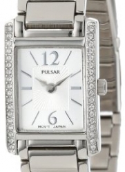 Pulsar Women's PEGC51 Crystal Accented Dress Silver-Tone Stainless Steel Watch