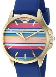 Juicy Couture Women's 1901428 Jetsetter Quartz Gold-Tone and Blue Silicone Watch