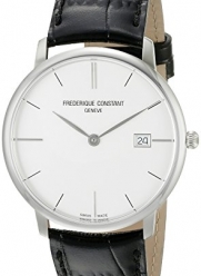Frederique Constant Men's FC220S5S6 Slim Line Analog Display Swiss Quartz Black Watch