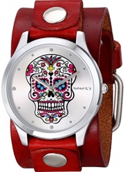 Nemesis Women's 925RGB Sugar Skull Series Analog Display Japanese Quartz Red Watch
