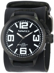 Nemesis Men's HST040W Oversized Collection White/Black on Embossed Black Watch