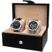 Akribos XXIV Men's AK740SSB Silver-Tone Watch Set