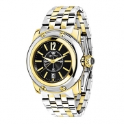 Glam Rock Women's summerTime 40mm Gold Plated Bracelet & Case Swiss Quartz Black Dial Analog Watch GR40054