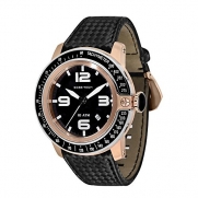 Glam Rock Men's Sobe Tech 50mm Black Satin Band Rose Gold Plated Case Swiss Quartz Analog Watch GR33010A