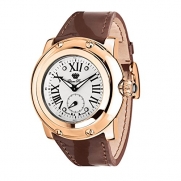 Glam Rock Women's Miami 46mm Brown Leather Band Rose Gold Plated Case Swiss Quartz Analog Watch GR10042N