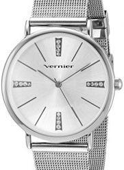 Vernier Women's Quartz Metal and Alloy Dress Watch, Color:Silver-Toned (Model: VNR11200SS)