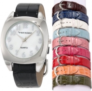 Vernier Women's VNR666572 10 Pieces Interchangeable Polyurethane Strap Quartz Watch