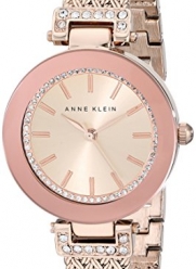 Anne Klein Women's AK/1906RGRG Swarovski Crystal Accented Rose Gold-Tone Mesh Bracelet Watch