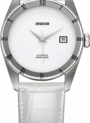 Jowissa Unisex J4.061.L Monte Carlo Stainless Steel White Leather Automatic Date Watch
